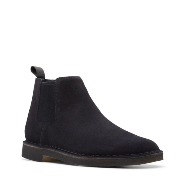 Clarks Mens Desert Chelsea Chelsea Boots Black | UK-6152470